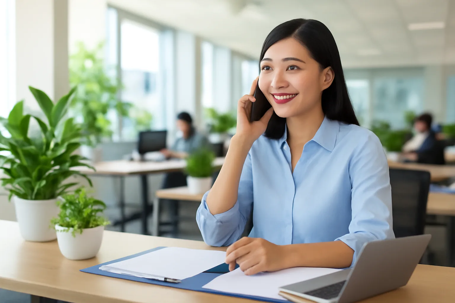 Hai kế toán ở hai công ty trao đổi qua điện thoại để thống nhất xử lý hoá đơn sai